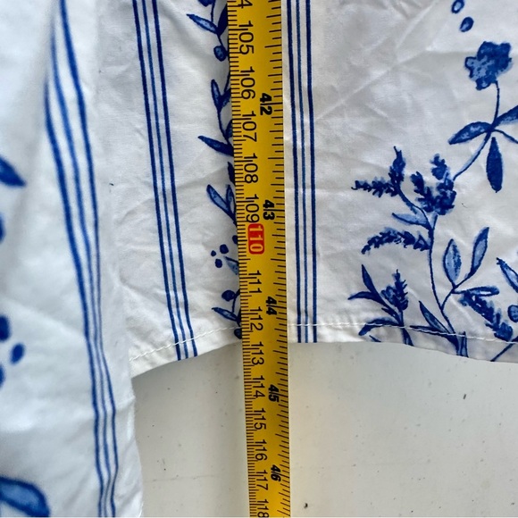 Blue Floral Print Women's Dress - Picture 7 of 9